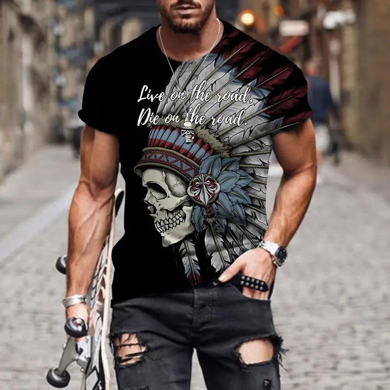 Vintage Street Trend Men's T-shirt Indian Headwear Feather Pattern Men's Short Sleeve O-Neck Casual Top Summer Classic Black Tee
Vintage Street Trend Men's T-shirt Indian Headwear Feather Pattern Men's Short Sleeve O-Neck Casual Top Summer Classic Black Tee