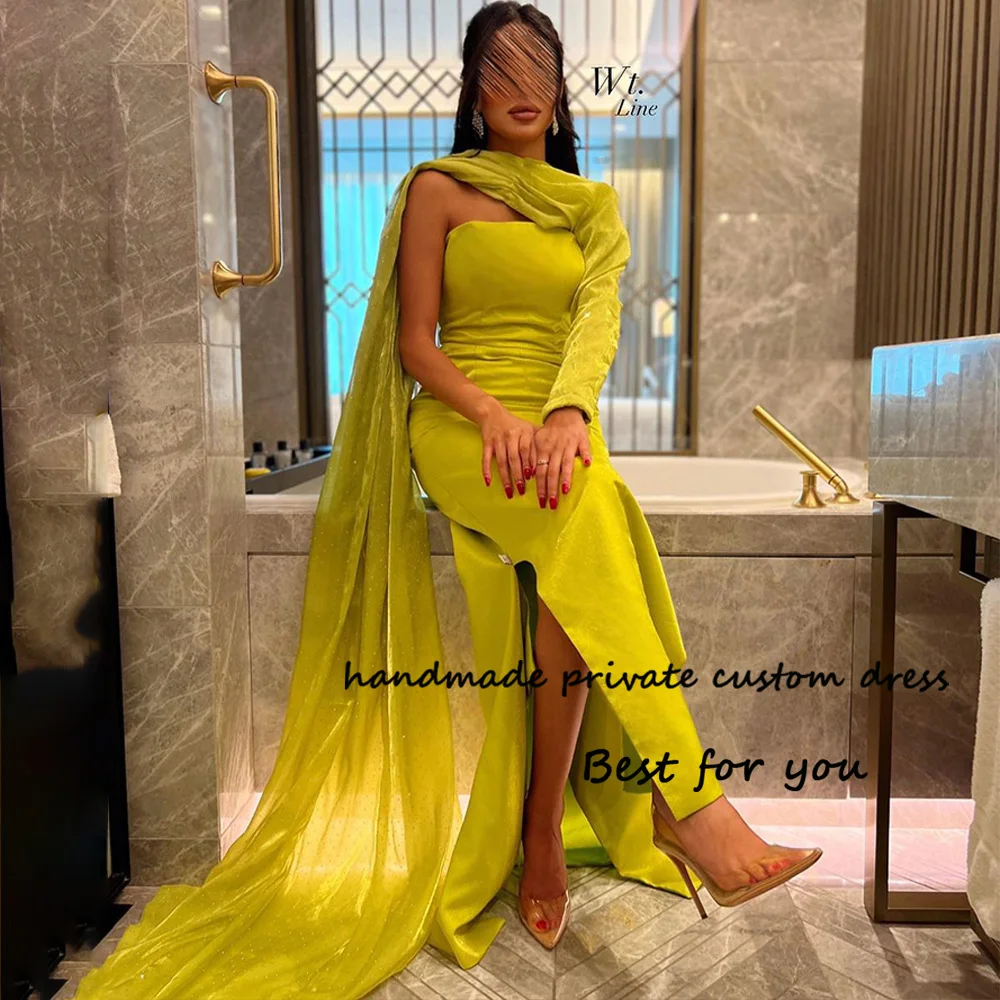 Arabic Mermaid Evening Dresses One Shoulder Strapless Formal Prom Dress with Slit Dubai Evening Party Gowns
Arabic Mermaid Evening Dresses One Shoulder Strapless Formal Prom Dress with Slit Dubai Evening Party Gowns