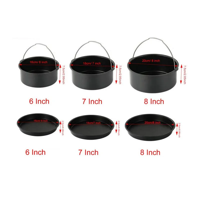 2Pcs Air Fryer Accessory Durable Air Fryer Pizza Pan and Baking Cake Barrel with Non-Stick Coating Round Baking Cake Pan Set
2Pcs Air Fryer Accessory Durable Air Fryer Pizza Pan and Baking Cake Barrel with Non-Stick Coating Round Baking Cake Pan Set