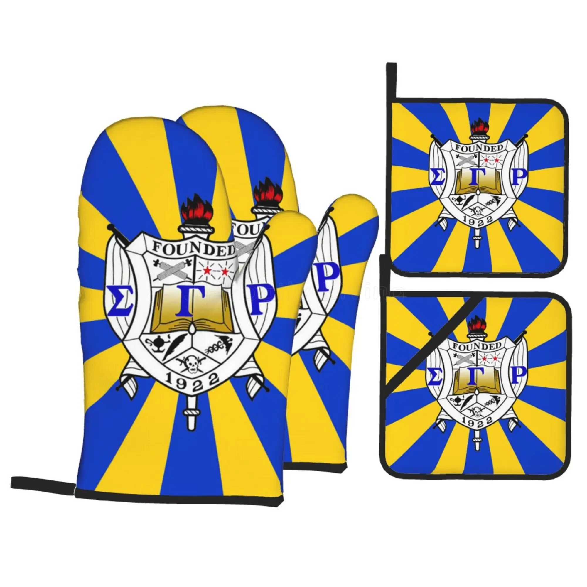 Sigma Gamma Rho 1922 Oven Mitts and Pot Holders Sets Kitchen Heat Resistant Non-Slip Oven Gloves for Safe BBQ Cooking Baking 
Sigma Gamma Rho 1922 Oven Mitts and Pot Holders Sets Kitchen Heat Resistant Non-Slip Oven Gloves for Safe BBQ Cooking Baking