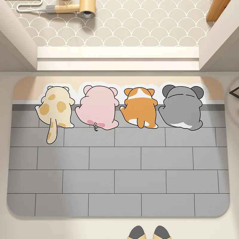 Non-slip Bathroom Carpet, Strong Absorbent Floor Mat, Toilet Entrance Doormat, Home Decor, Cute Cartoon Cat Bath Rug, Diatom Mud
Non-slip Bathroom Carpet, Strong Absorbent Floor Mat, Toilet Entrance Doormat, Home Decor, Cute Cartoon Cat Bath Rug, Diatom Mud