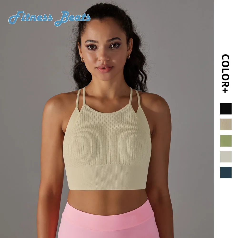 Yoga Tank Top Seamless Breathable Quick Dry Moisture Wicking Knitted Thread Double Layer Elasticity Sports Running Fitness Bra
Yoga Tank Top Seamless Breathable Quick Dry Moisture Wicking Knitted Thread Double Layer Elasticity Sports Running Fitness Bra