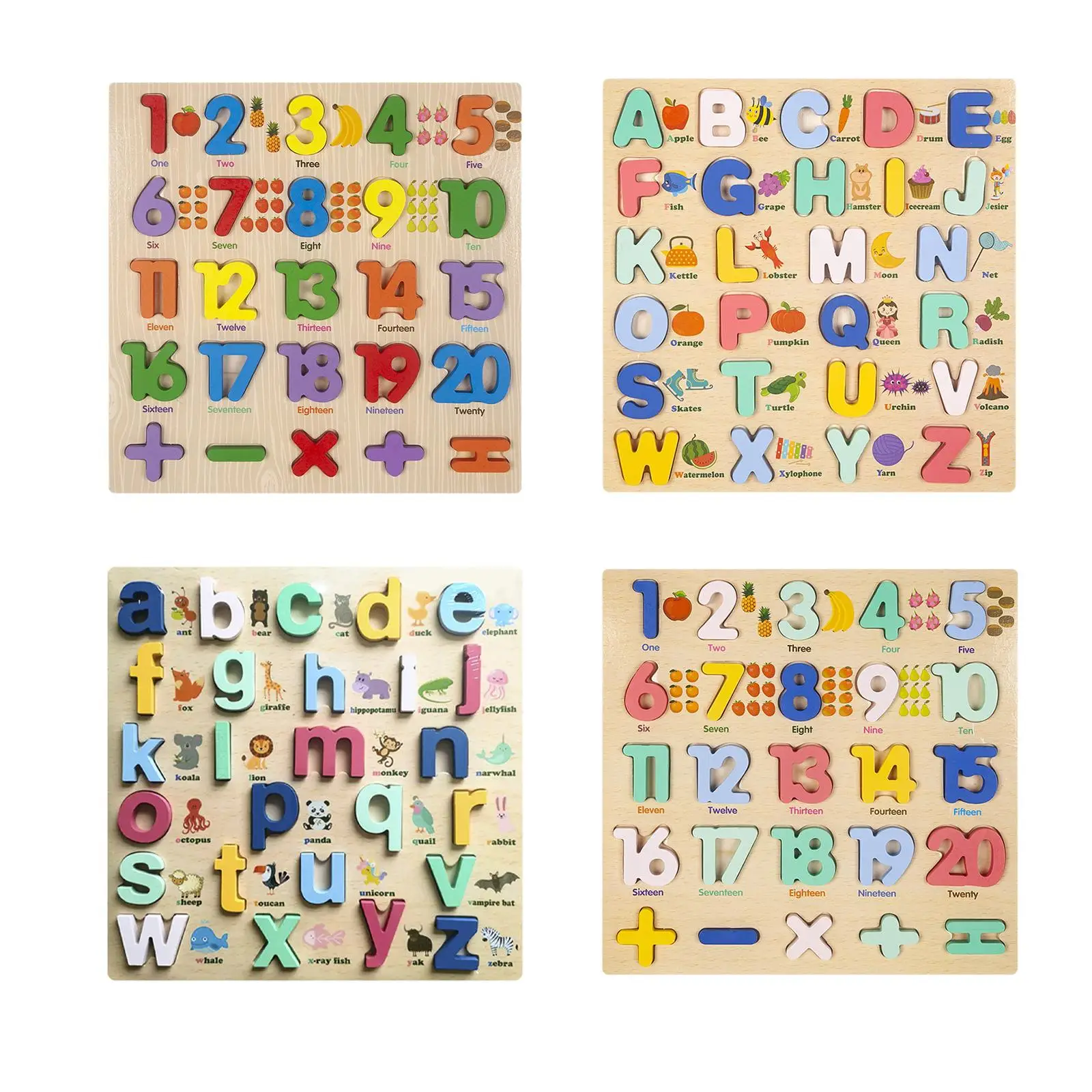 

Wooden Peg Puzzles Jigsaw Puzzle Fine Motor Skills Children's Alphabet Puzzle Board for Boy Girls Age 3+ Preschool Children Kids