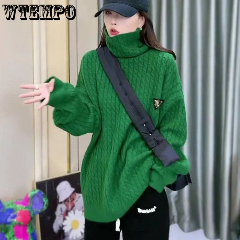 WTEMPO Women's Sweater Turtleneck Solid Long Sleeve Thickened Pullover Korean All-matching Knitwear Jumper Winter Clothes Women
WTEMPO Women's Sweater Turtleneck Solid Long Sleeve Thickened Pullover Korean All-matching Knitwear Jumper Winter Clothes Women