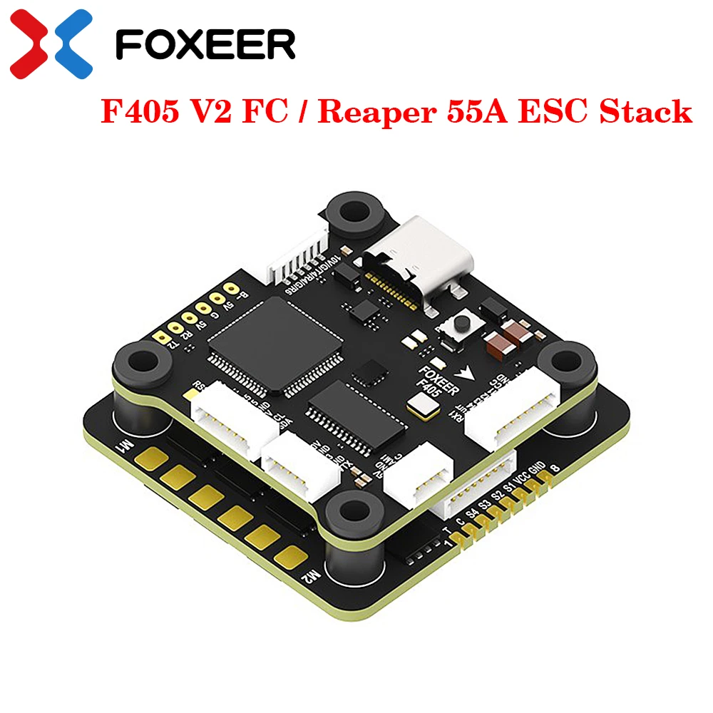 

FOXEER F405 V2 FC with Reaper 55A ESC 8S Stack ICM42688-P Video Switcher Servo Barometer 4-8S Lipo 30.5X30.5mm for RC FPV Drone