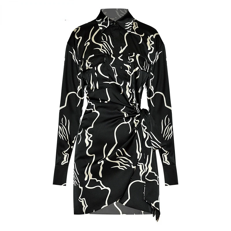 Dresses For Women 2023 Runway dress Single Breasted Long Sleeve Abstract Print Pocket Lace-up Waist Bag Hip Fashion Short dress
Dresses For Women 2023 Runway dress Single Breasted Long Sleeve Abstract Print Pocket Lace-up Waist Bag Hip Fashion Short dress