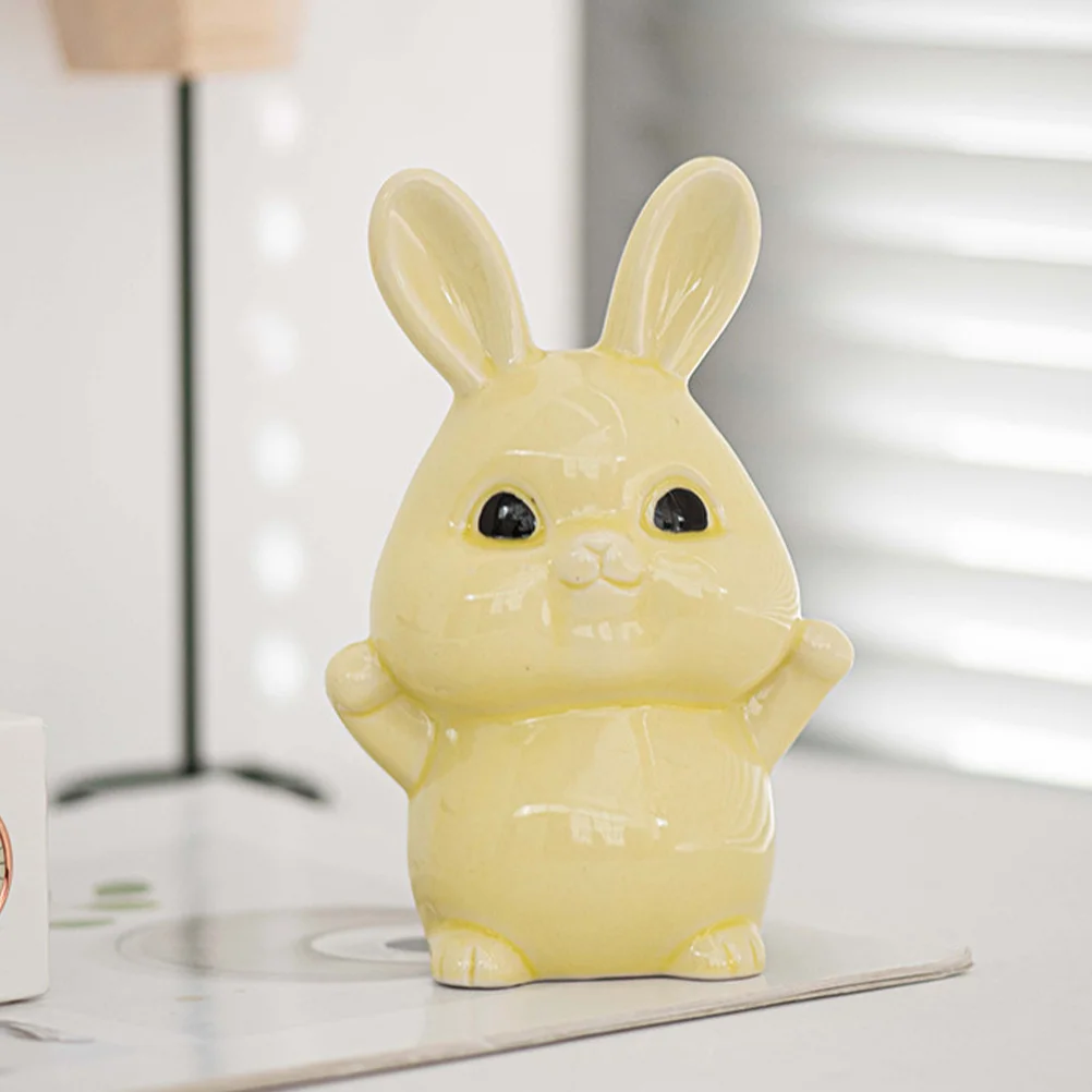 

Cartoon Rabbit Ornament Bedrooms Decor Bunny Figurines Home Indoor Cutainsforbedroom Ceramic Statue Ceramics Bedside Rabbits