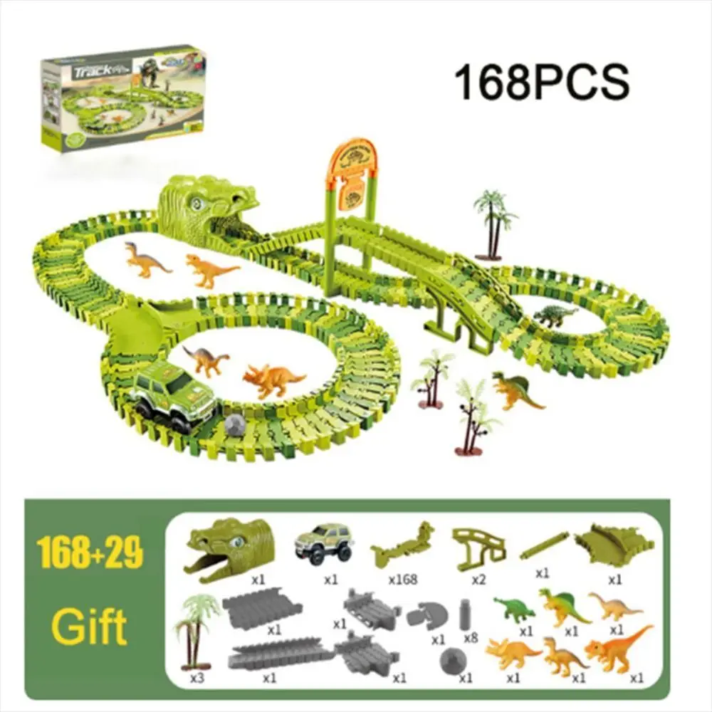 

Гибкий гоночный трек динозавр Электрический рельсовый автомобиль гоночный трек альпинистский автомобиль пластиковый мир динозавров детские подарки
