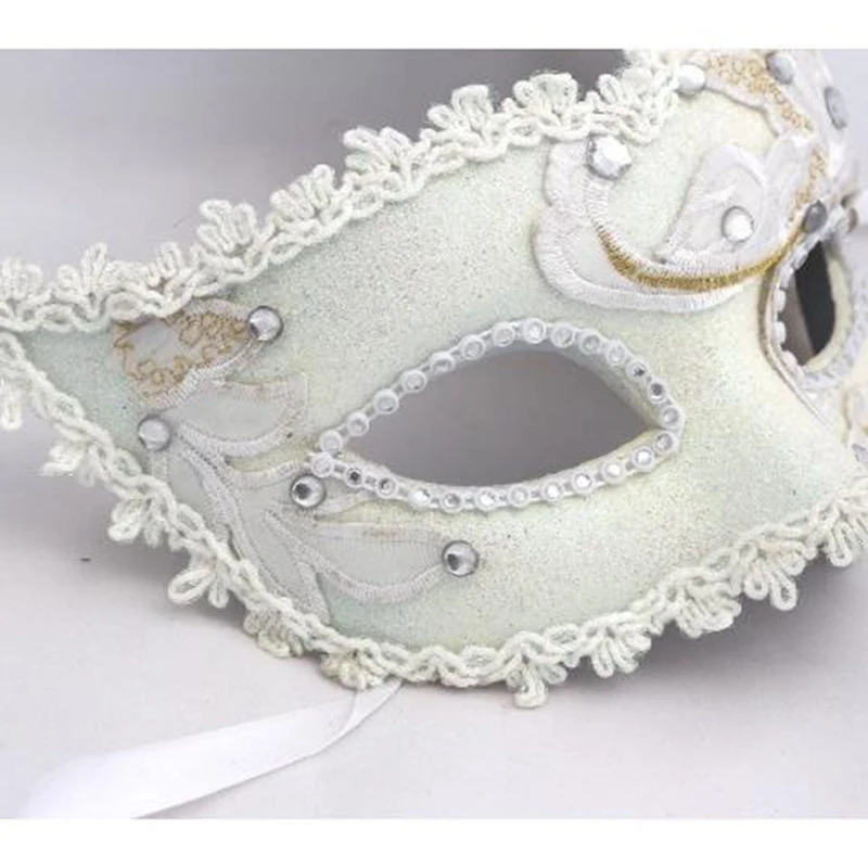 

Feather Lace Golden Powder Women Venetian Masquerade Halloween Mardi Gorgeous Dance Party Costume Mask Festival Princess Props