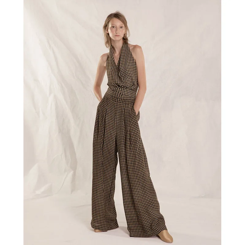 C0rt-Women's Wide Leg Plaid Color Elastic Waist Pants,Casual Full Length Trousers,Vintage Half Skirt Set, Tank Top,Autumn,Winter
C0rt-Women's Wide Leg Plaid Color Elastic Waist Pants,Casual Full Length Trousers,Vintage Half Skirt Set, Tank Top,Autumn,Winter