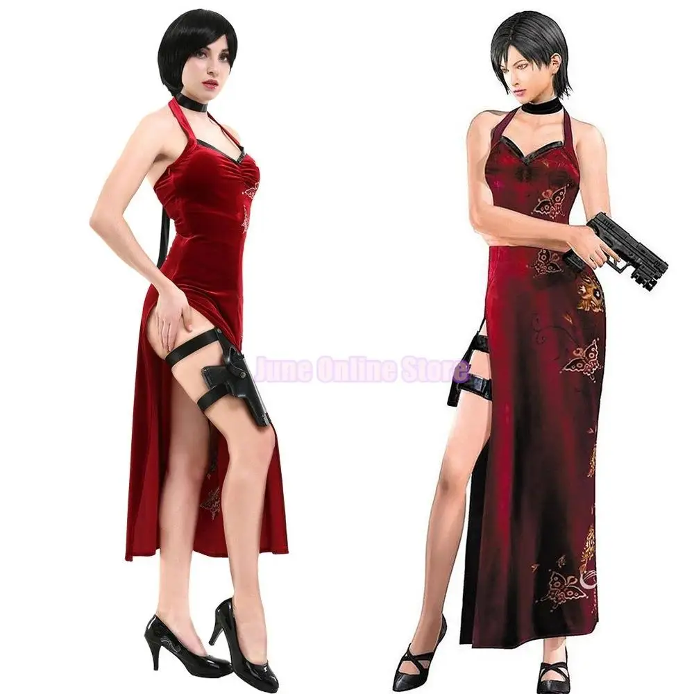Женский костюм для косплея Ada Wong, красное платье-Ципао с вышивкой, Женский костюм для косплея на Хэллоуин
Женский костюм для косплея Ada Wong, красное платье-Ципао с вышивкой, Женский костюм для косплея на Хэллоуин