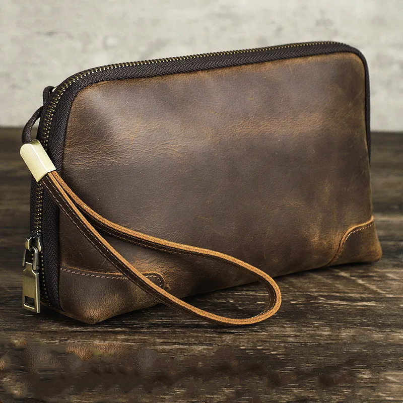 2023 Retro Crazy Horse Cowhide Cable Bluetooth Headphone Storage Bag with Wrist Strap Men's Clutch Bag Storage Organization
2023 Retro Crazy Horse Cowhide Cable Bluetooth Headphone Storage Bag with Wrist Strap Men's Clutch Bag Storage Organization
