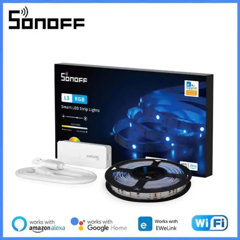 Умная Светодиодная лента SONOFF L3 5 м с Wi-Fi, Гибкая RGB-лампа, декоративная светодиодная лента для танцев с музыкальным режимом для Alexa Google Home
Умная Светодиодная лента SONOFF L3 5 м с Wi-Fi, Гибкая RGB-лампа, декоративная светодиодная лента для танцев с музыкальным режимом для Alexa Google Home