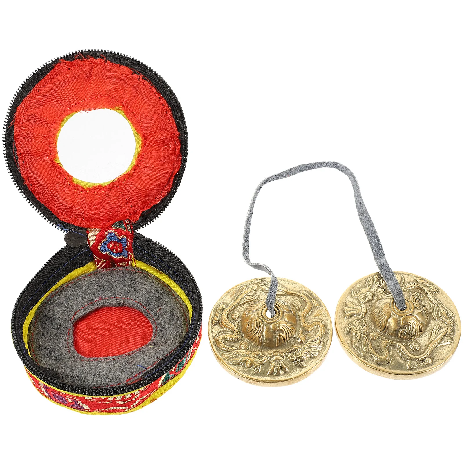 

Nepal Handmade Pure Copper Touch Bell Touch Bell Copper Yoga Meditation Touch Bell Cymbals Chime Storage Bag Color Random