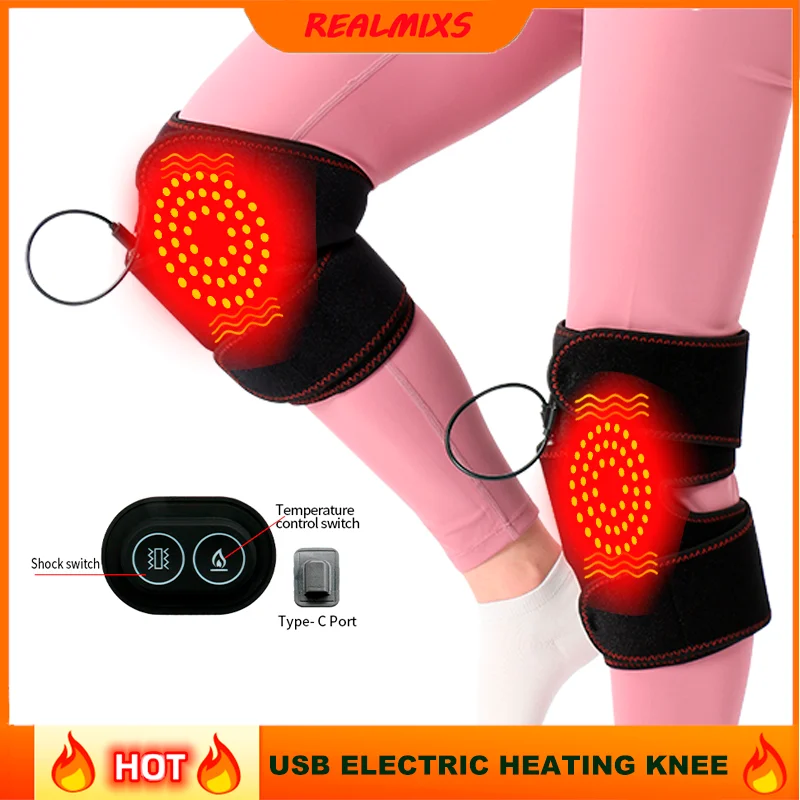 

Electric Heating Knee Support Brace USB Hot Arthritis Heated Therapy Kneepad Pain Relieve Joint Knee Sports Pad Dropshipping