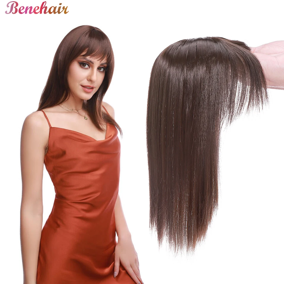 Benehair Synthetic 2 Clips In Hair Topper Women Hairpiece With Bangs 5x7CM Fake Hair Piece Straight Clip In Hair Extensions
Benehair Synthetic 2 Clips In Hair Topper Women Hairpiece With Bangs 5x7CM Fake Hair Piece Straight Clip In Hair Extensions