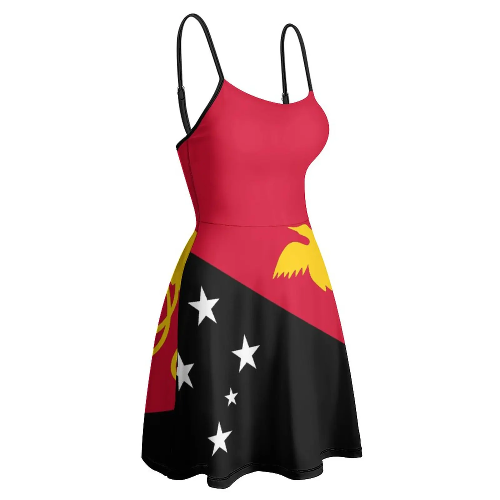 

Exotic Flag of Papua New Guinea Women's Sling Dress Humor Graphic Cocktails Woman's Clothing Strappy Dress Funny