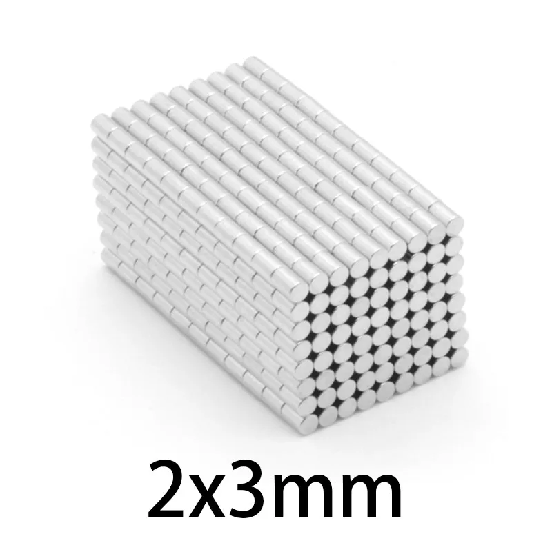 

100pcs 2x3mm Round sheet Magnets N35 Neodymium rare earth micro NdFeB super Strong circle Powerful Magnet 2*3mm