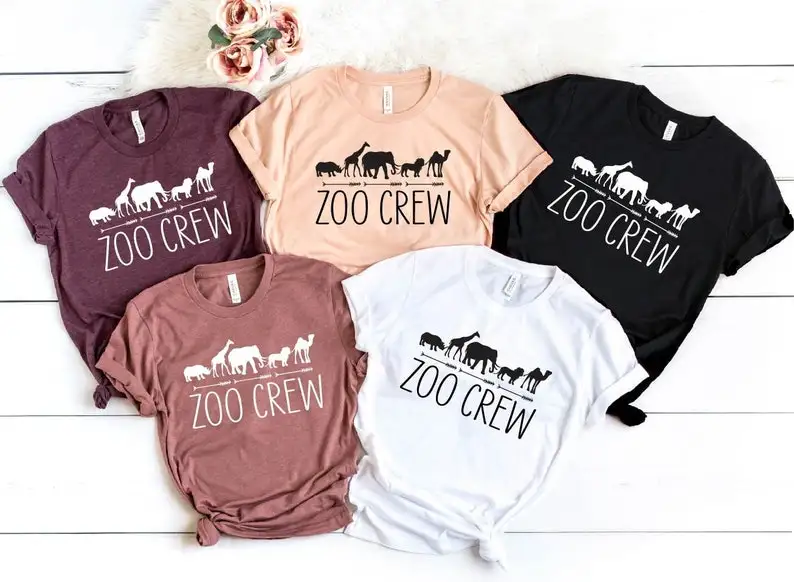 

Zoo Crew Shirt, Family Matching Animal Keeper Family Matching Zoo Trip Cousins Mama Short Sleeve 100% Cotton Streetwear goth y2k