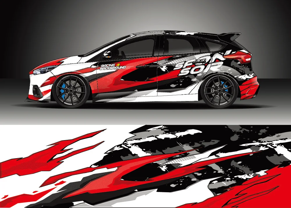 

Lightning Full Body Racing Car Graphic Decal Vinyl Wrap Modern Design Vector Image Car Full Wrap Sticker Decorative Car Decal