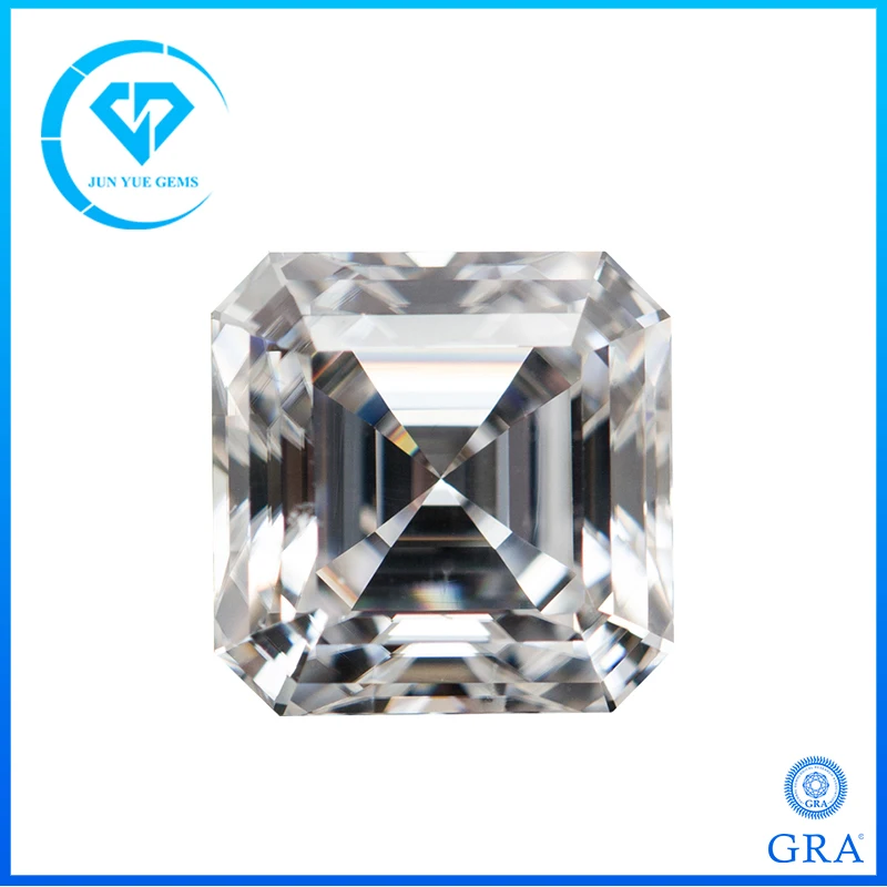 

Real Moissanite Stone Lab Diamonds Asscher Cut D Color VVS1 Pass Diamond Tester with GRA Certificate and Code On Stone
