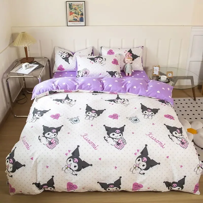 Sanrio Cinnamoroll Kuromi My melody cartoon anime pure cotton simple and comfortable four-piece set of girly cute home bedding
Sanrio Cinnamoroll Kuromi My melody cartoon anime pure cotton simple and comfortable four-piece set of girly cute home bedding