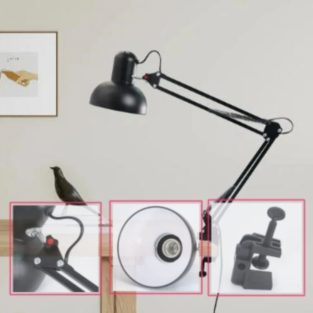 

Гибкая светодиодная настольная лампа на клипсе, Современная портативная Регулируемая Складная Настольная лампа для дома и офиса, освещение для чтения