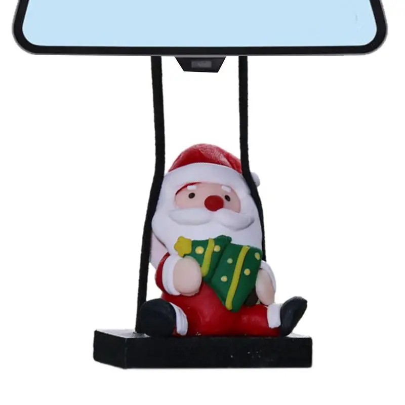 

Украшение для автомобиля, милый Санта-Клаус на качели, подвеска для автомобиля, украшение для зеркала заднего вида, рождественские аксессуары для салона автомобиля, подарок