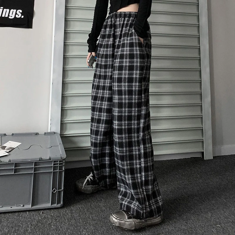 Streetwear Loose Casual Plaid Pants Women High Waist Harajuku Hip Hop Chic Trousers Summer Korean Female Fashion Wide Leg Pants
Streetwear Loose Casual Plaid Pants Women High Waist Harajuku Hip Hop Chic Trousers Summer Korean Female Fashion Wide Leg Pants