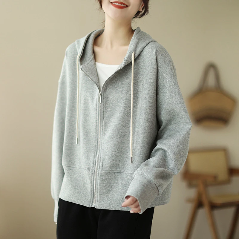 Autumn Winter Solid Thick Long Sleeve Hooded Coat Women Fashion Casual Jacket Versatile Elegant Lady Tops Chic Female Clothes
Autumn Winter Solid Thick Long Sleeve Hooded Coat Women Fashion Casual Jacket Versatile Elegant Lady Tops Chic Female Clothes