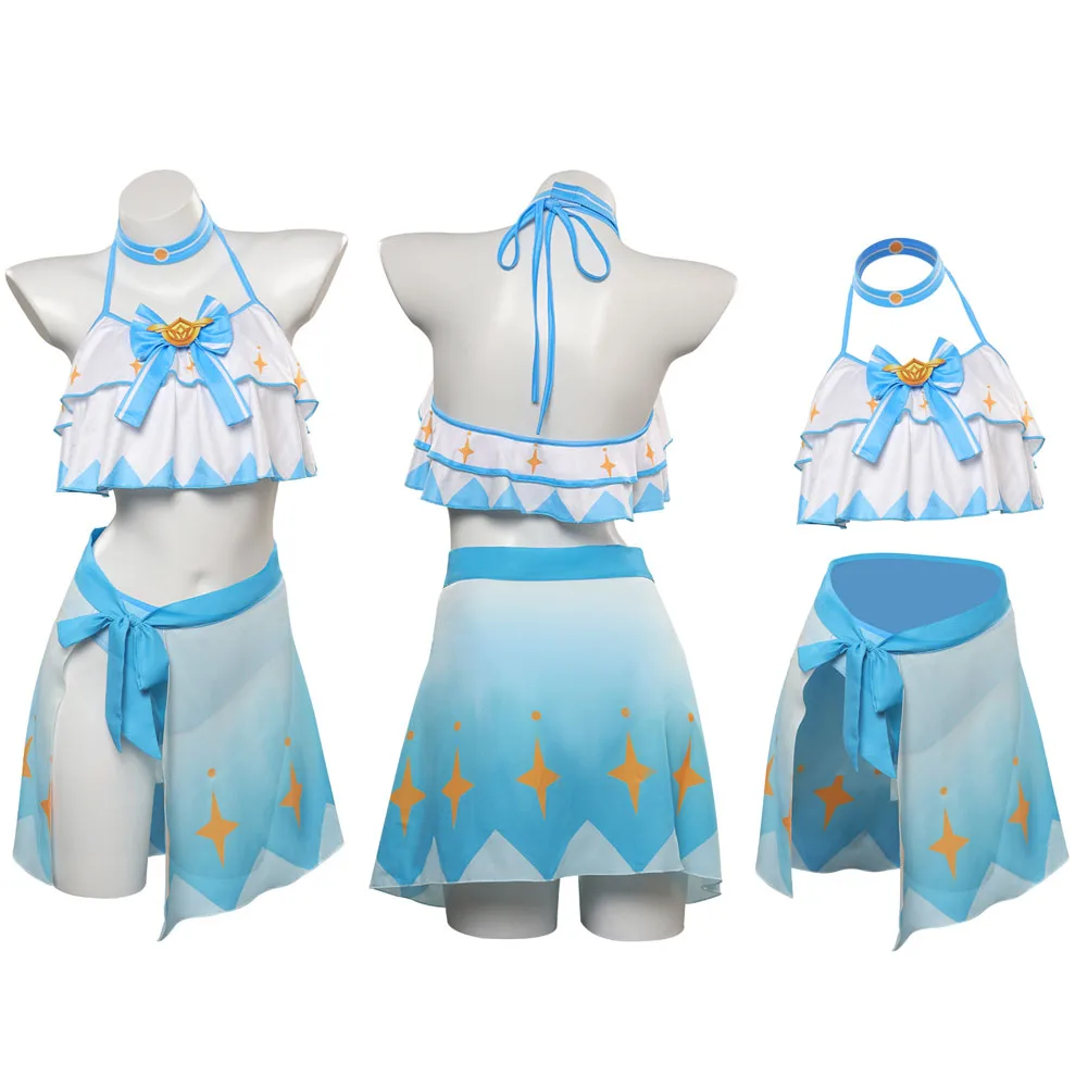 Genshin Impact Lumine Cosplay Costume Swimsuit Women Girls Swimwear Blue Dress Halloween Carnival Party Disguise Summer Suit
Genshin Impact Lumine Cosplay Costume Swimsuit Women Girls Swimwear Blue Dress Halloween Carnival Party Disguise Summer Suit