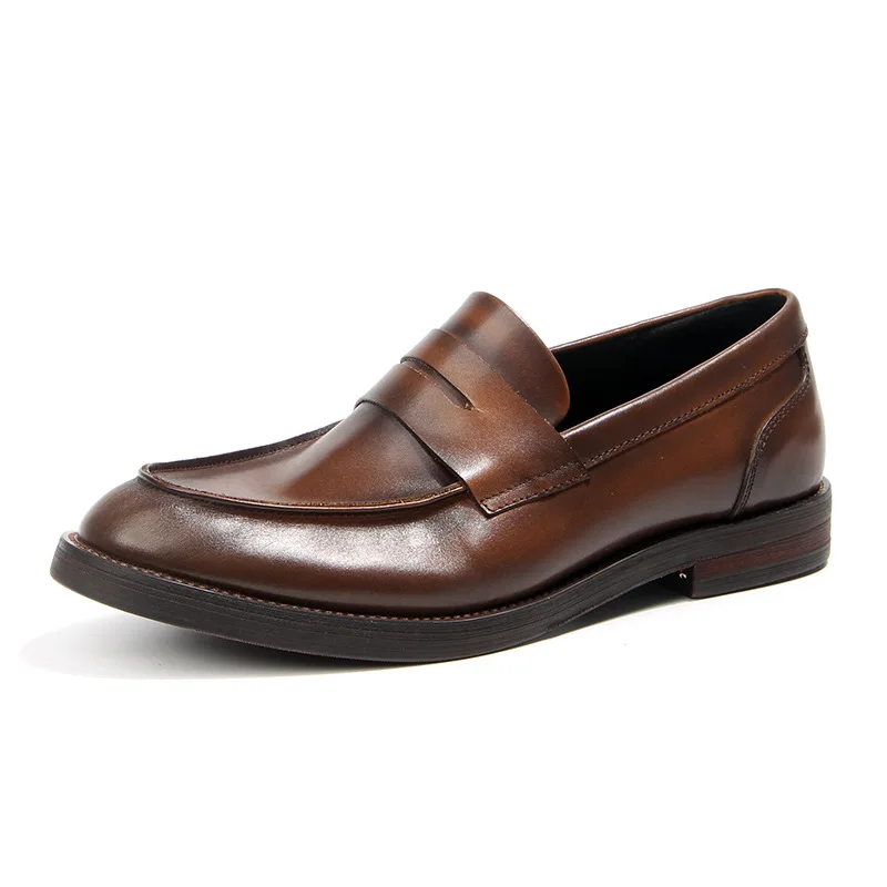 

Men Italian Designer Loafers Shoe Original Leather Business Dress Formal Gentlmen Leather Moccasins 2023 Autumn New
