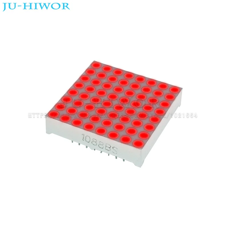 

5pcs 16pins 8x8 8*8 Red 3.0MM Dot Matrix LED Display Common Anode Cathode 1088BS 1088AS Digital Tube Digitron Size 32*32mm DIY