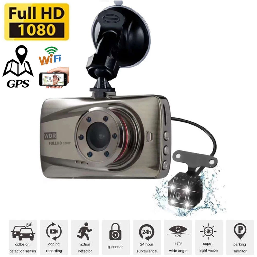 Car DVR WiFi Full HD 1080P Dual Lens Rear View Drive Video Recorder Auto Parking Monitor Dashcam Camera Dash Cam Black Box GPS
Car DVR WiFi Full HD 1080P Dual Lens Rear View Drive Video Recorder Auto Parking Monitor Dashcam Camera Dash Cam Black Box GPS