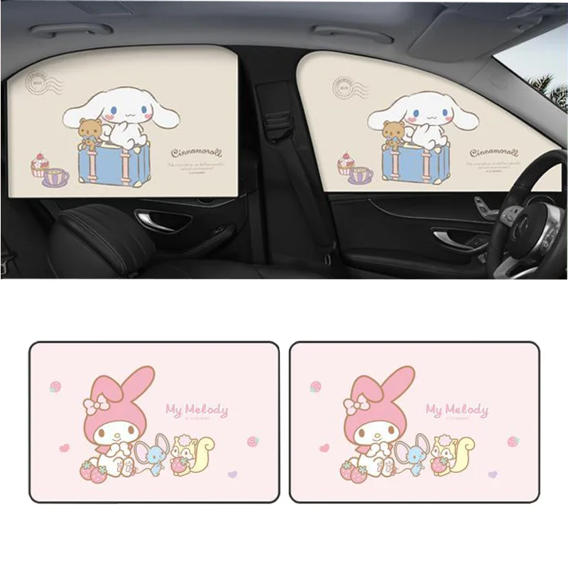 

Sanrio Cinnamoroll Cartoon Car Sunshade My Melody Side Window Magnetic Car Sun Protector Heat Insulation Sunscreen Blackout