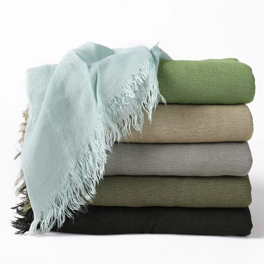 New 100% Rayon Hijab Scarf Women Muslim Shawls Crinkle Headscarf Wraps Femme Musulman Headbands Breathable Soft Turbans
New 100% Rayon Hijab Scarf Women Muslim Shawls Crinkle Headscarf Wraps Femme Musulman Headbands Breathable Soft Turbans
