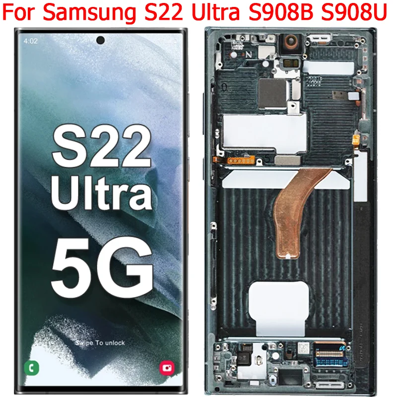 ЖК-дисплей 6,8 дюйма для Samsung S22 Ultra SM-S908E S908B S908U, сенсорный экран с рамкой и дигитайзером в сборе
ЖК-дисплей 6,8 дюйма для Samsung S22 Ultra SM-S908E S908B S908U, сенсорный экран с рамкой и дигитайзером в сборе