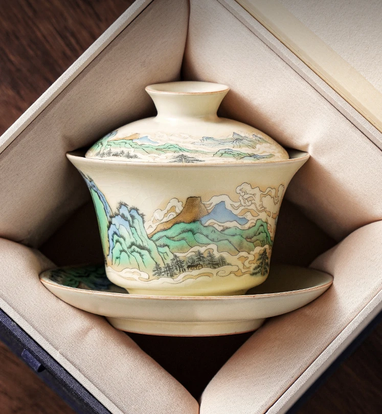 Tea Cup Suit Chinese Style Ceramic High-Grade Kung Fu Tea Set with Lid Tea Brewing Bowl
Tea Cup Suit Chinese Style Ceramic High-Grade Kung Fu Tea Set with Lid Tea Brewing Bowl