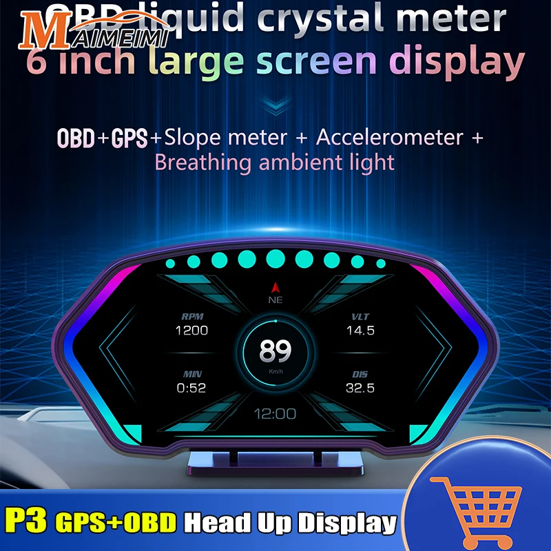 

Цифровой GPS-Спидометр P3, счетчик наклона, тахометр, отображение показаний воды, температуры, скорости, сигнализации, Электронная деталь