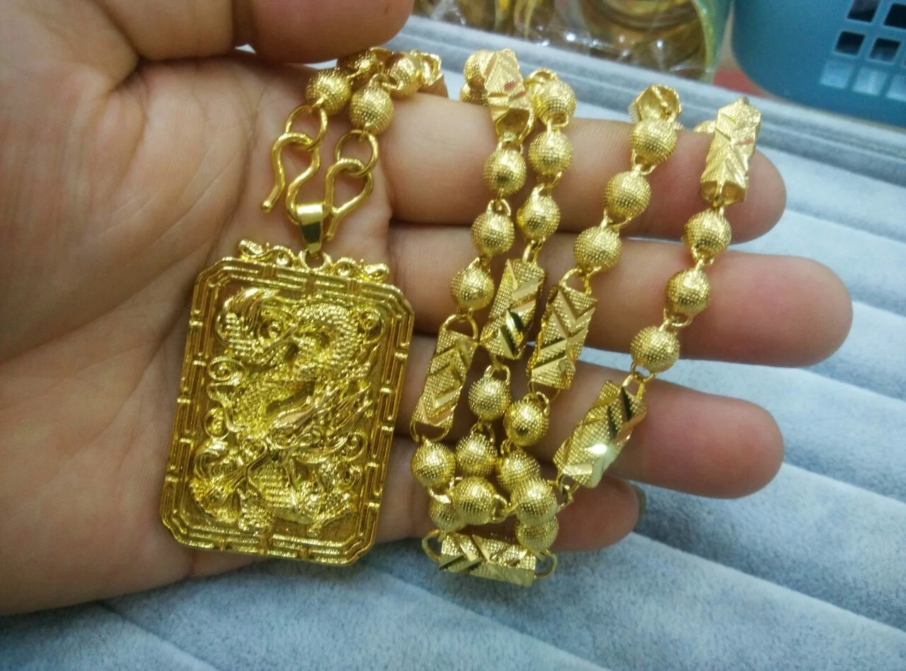 Euro Plated 100% Real Gold 24k 999 jewelry men's solid hexagonal chain with dragon pendant 999 headwear color protection Jewelry 2 Mallzona S540784c96646472184824d18d570ab2d1 Euro Plated 100% Real Gold 24k 999 jewelry men's solid hexagonal chain with dragon pendant 999 headwear color protection Jewelry Mallzona