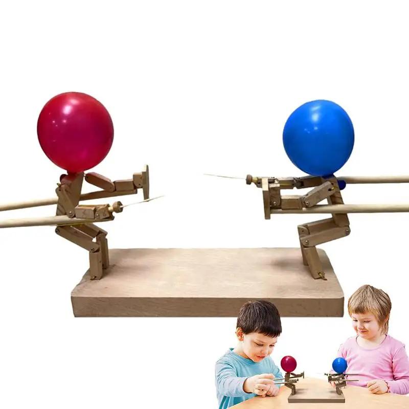 

Balloon Bamboo Battle 2 Player Wooden Robot Battle Game Fast paced Balloon Battle With 20 Balloons Group Party Game For Adult