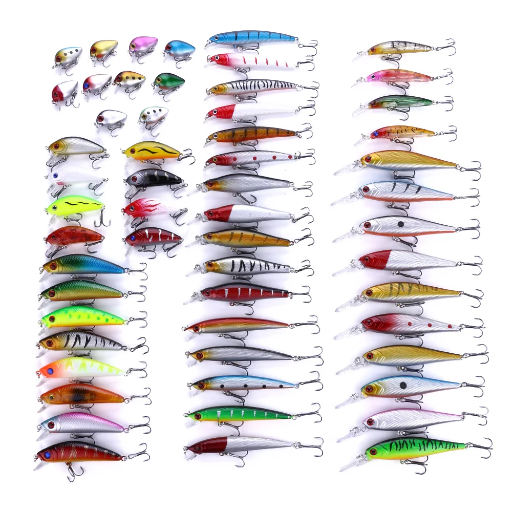 56Pcs/Lot Mix Minnow FIhsing Lure Artifical Hard Bait Wobbler Bass Pike Fishing Kit
56Pcs/Lot Mix Minnow FIhsing Lure Artifical Hard Bait Wobbler Bass Pike Fishing Kit