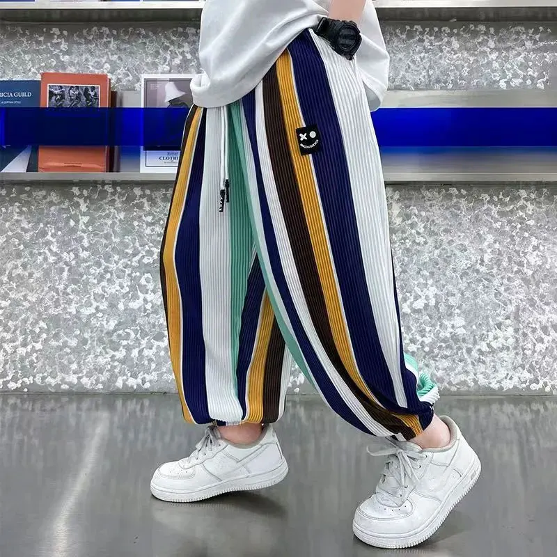 Boy Summer Mosquito Pants Children Ice Silk Street Trousers Boys Loose Striped Sweatpants 6 8 10 12 14
Boy Summer Mosquito Pants Children Ice Silk Street Trousers Boys Loose Striped Sweatpants 6 8 10 12 14