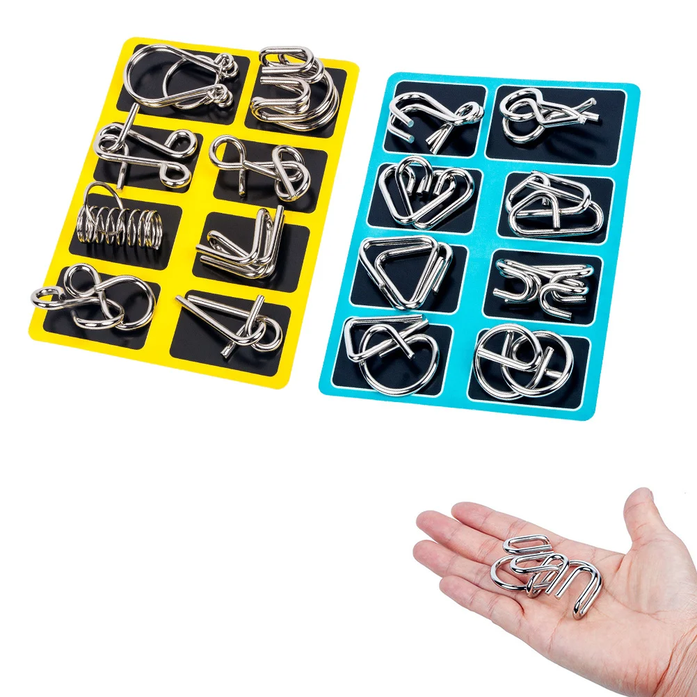 16 Pieces IQ Test Mind Game Toys Brain Teaser Metal Wire Puzzles Trick Toy Metal IQ Puzzle for Kids and Adults
16 Pieces IQ Test Mind Game Toys Brain Teaser Metal Wire Puzzles Trick Toy Metal IQ Puzzle for Kids and Adults