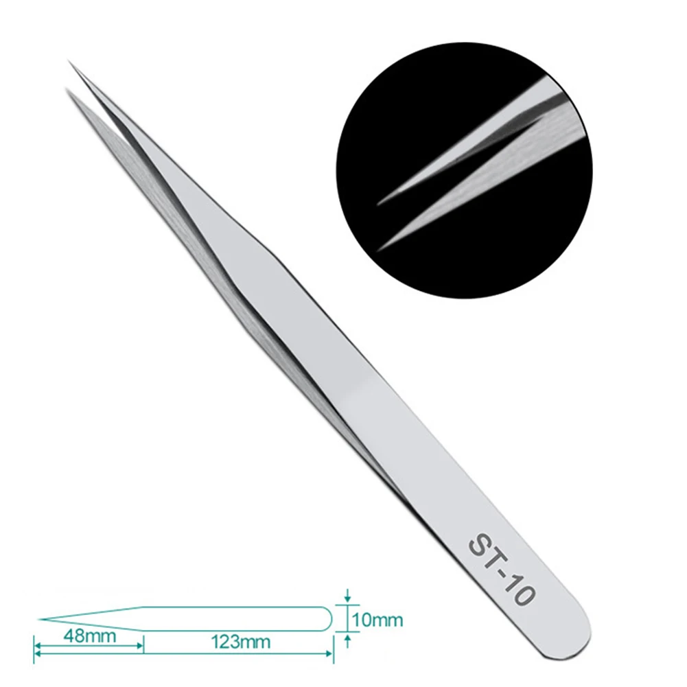 

Stainless Steel Industrial Anti-static Tweezers Precision Watchmaker Repair Tools For Electronics Soldering Maintenance Hand Too