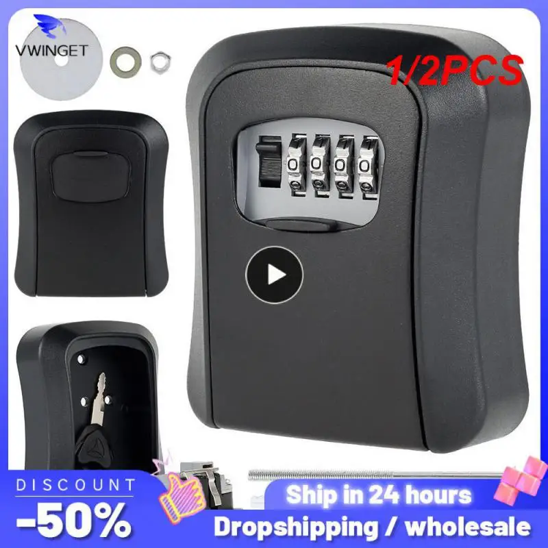 

1/2PCS Wall Mount Key Storage Secret Box Organizer 4 Digit Combination Password Security Code Lock No Key Home Key Safe Box