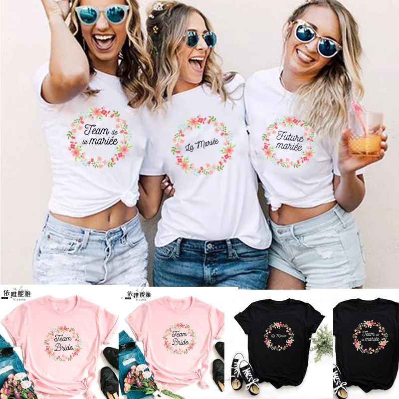 La Mariee French Print Team Bride Femme Wedding T-Shirt Bachelorette Party T Shirt Bridesmaid Harajuku Clothes Aesthetic Tee Top
La Mariee French Print Team Bride Femme Wedding T-Shirt Bachelorette Party T Shirt Bridesmaid Harajuku Clothes Aesthetic Tee Top