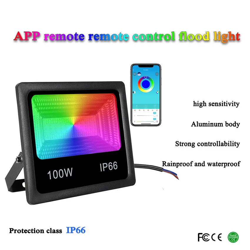 

NEARCAM 15W/25W100WRGB Flood Light Bluetooth APP Garden Villa Landscape Stage Lighting Projection RGB Remote Control Flood Light