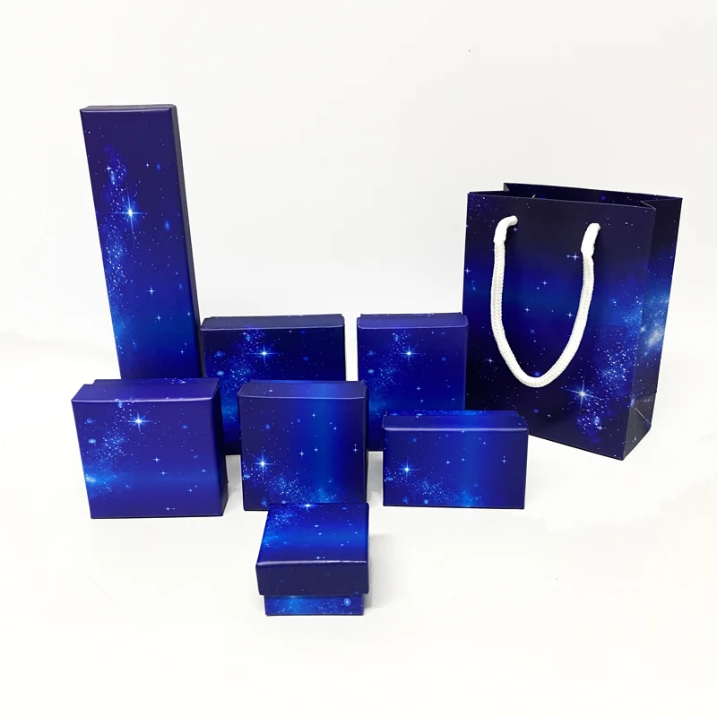 Wholesale10Pcs/lot Dark Blue Starry Sky Gift Box Ring Necklace Jewelry Packaging Box Earring Necklace Bracelet Storage Case
Wholesale10Pcs/lot Dark Blue Starry Sky Gift Box Ring Necklace Jewelry Packaging Box Earring Necklace Bracelet Storage Case