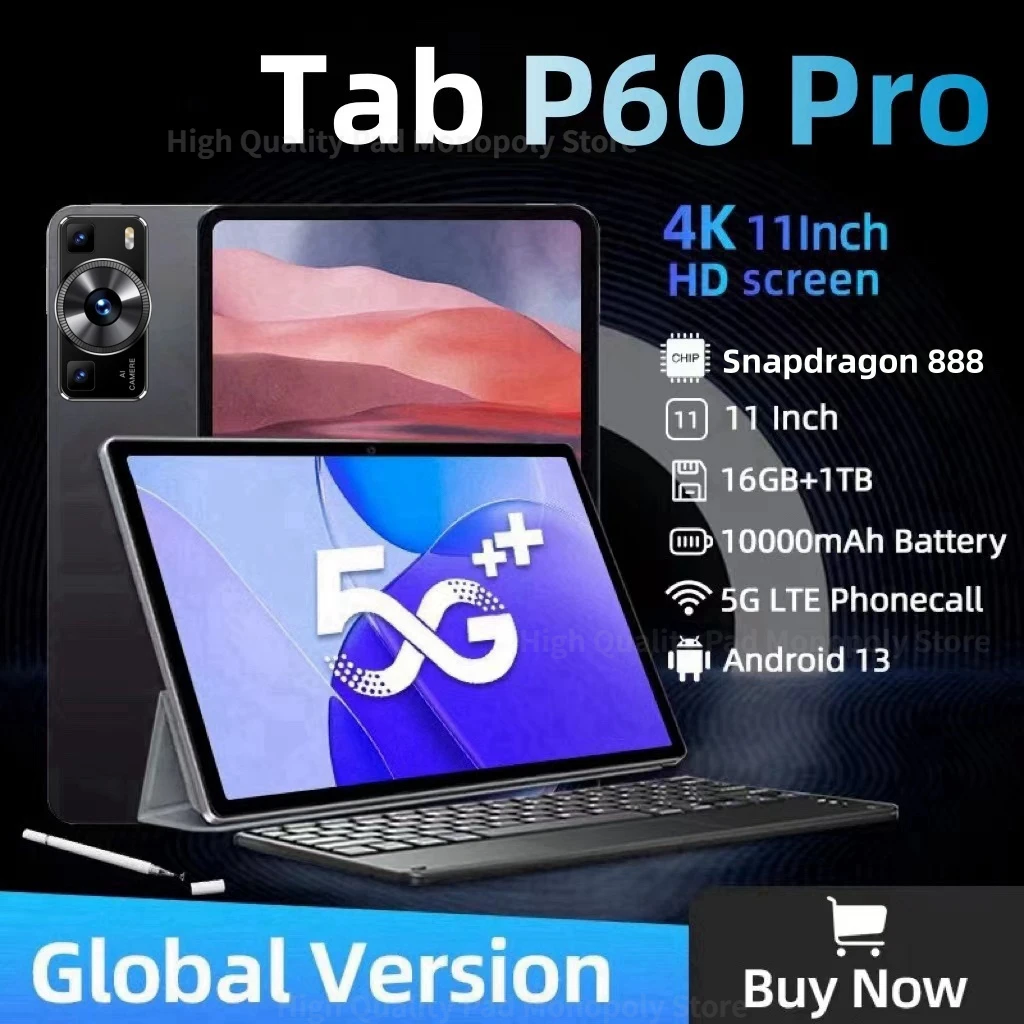 Tablet P60 Pro Original, dispositivo con Android 13, 16GB + 1TB, 11 pulgadas, Snapdragon 2024, 5G, Tarjeta SIM Dual, WIFI, HD
Tablet P60 Pro Original, dispositivo con Android 13, 16GB + 1TB, 11 pulgadas, Snapdragon 2024, 5G, Tarjeta SIM Dual, WIFI, HD